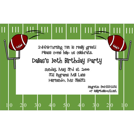 Football Field Invitations